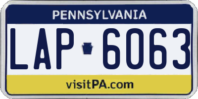 PA license plate LAP6063