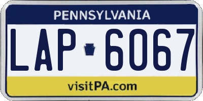 PA license plate LAP6067