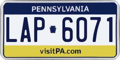 PA license plate LAP6071