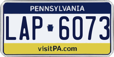 PA license plate LAP6073