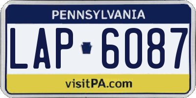 PA license plate LAP6087