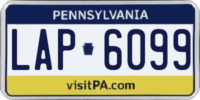 PA license plate LAP6099