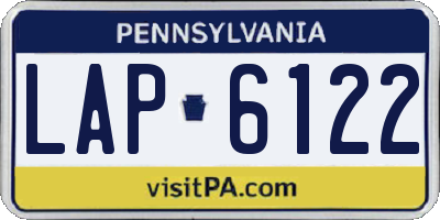 PA license plate LAP6122