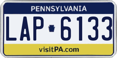 PA license plate LAP6133