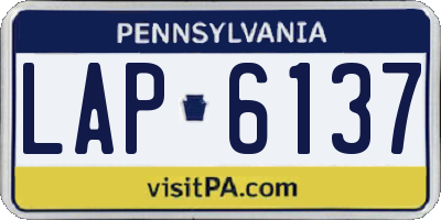 PA license plate LAP6137