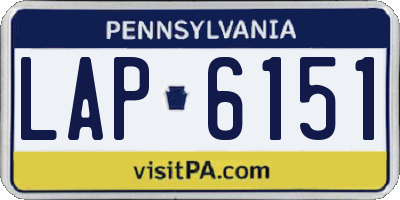 PA license plate LAP6151