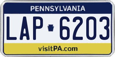 PA license plate LAP6203