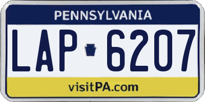 PA license plate LAP6207