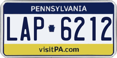 PA license plate LAP6212