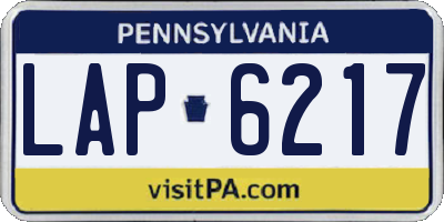 PA license plate LAP6217