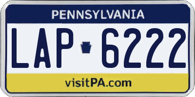 PA license plate LAP6222