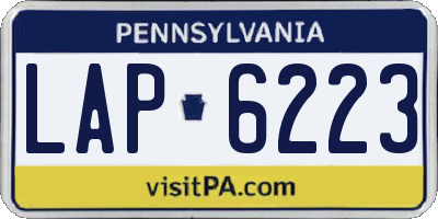 PA license plate LAP6223