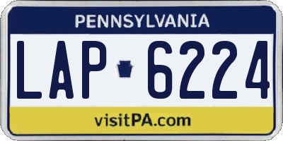 PA license plate LAP6224