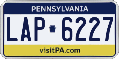 PA license plate LAP6227