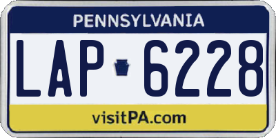 PA license plate LAP6228