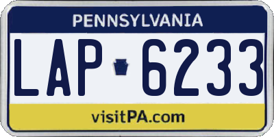 PA license plate LAP6233