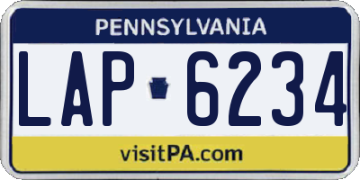 PA license plate LAP6234