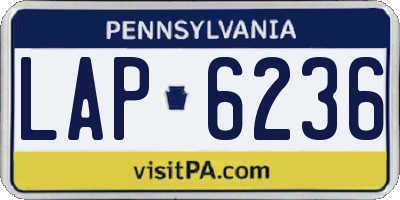 PA license plate LAP6236