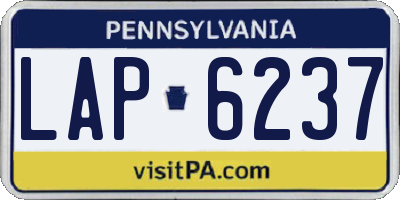PA license plate LAP6237