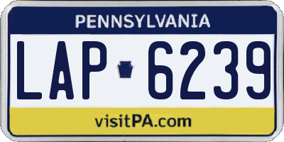 PA license plate LAP6239