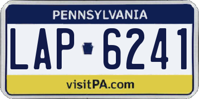 PA license plate LAP6241