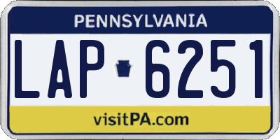 PA license plate LAP6251
