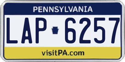 PA license plate LAP6257