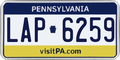 PA license plate LAP6259