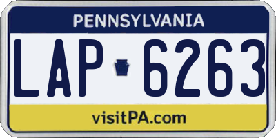 PA license plate LAP6263