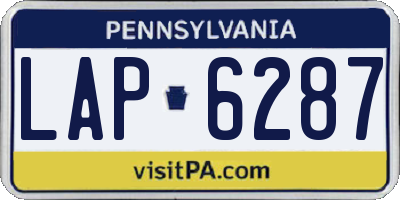 PA license plate LAP6287