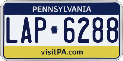 PA license plate LAP6288