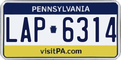 PA license plate LAP6314