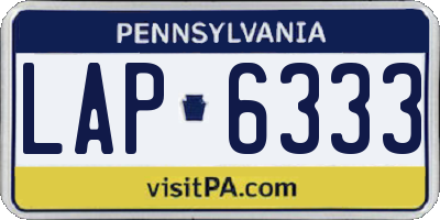 PA license plate LAP6333
