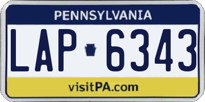 PA license plate LAP6343
