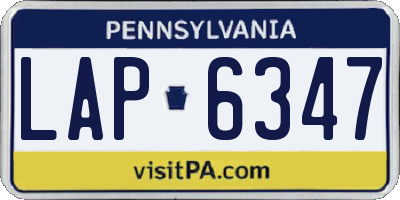PA license plate LAP6347