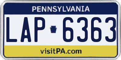 PA license plate LAP6363