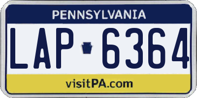 PA license plate LAP6364