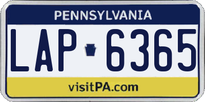 PA license plate LAP6365
