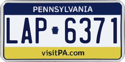 PA license plate LAP6371