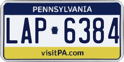 PA license plate LAP6384