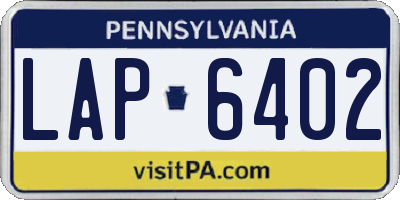 PA license plate LAP6402