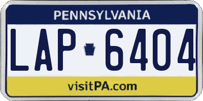 PA license plate LAP6404