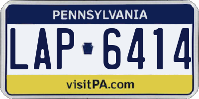 PA license plate LAP6414