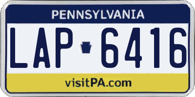 PA license plate LAP6416
