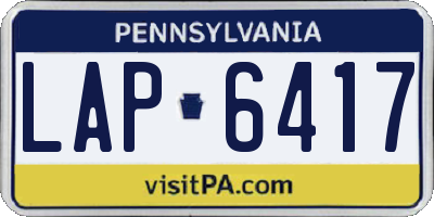 PA license plate LAP6417