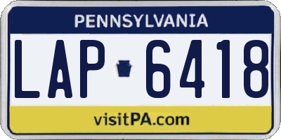 PA license plate LAP6418