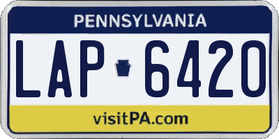 PA license plate LAP6420