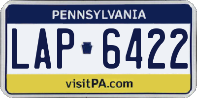 PA license plate LAP6422