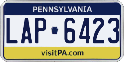 PA license plate LAP6423