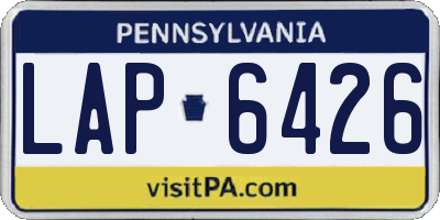PA license plate LAP6426